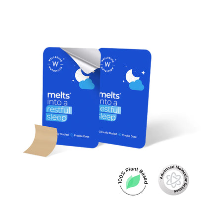 Wellbeing Nutrition Restful Sleep Melts – Plant-Based Melatonin with Valerian Root, L-Theanine & Chamomile | Natural Sleep Aid for Quality Sleep & Jet Lag | 30 Oral Strips